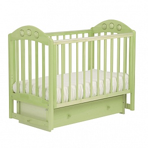 Кровать детская с шариками Лель АБ 24.2 Орхидея маятник поперечный, светло-зеленый (Лель, LIEL_АБ 24.2_светло-зеленый)